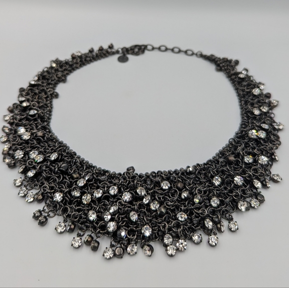 Stunning RJ Graziano Metal & Crystal Bib Necklace - Picture 3 of 13